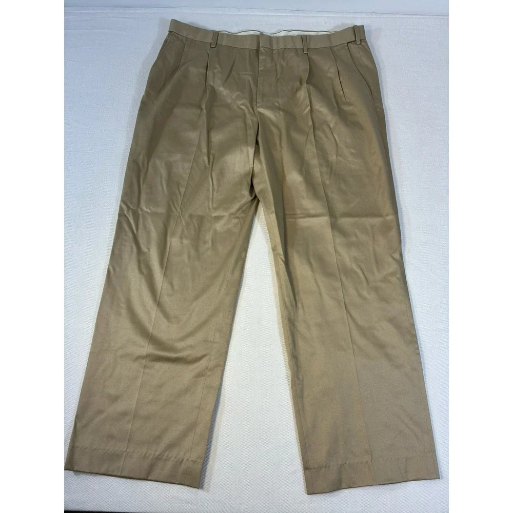 Lands' End Men's Traditional Fit‎ Khaki Chino Pants Size 42